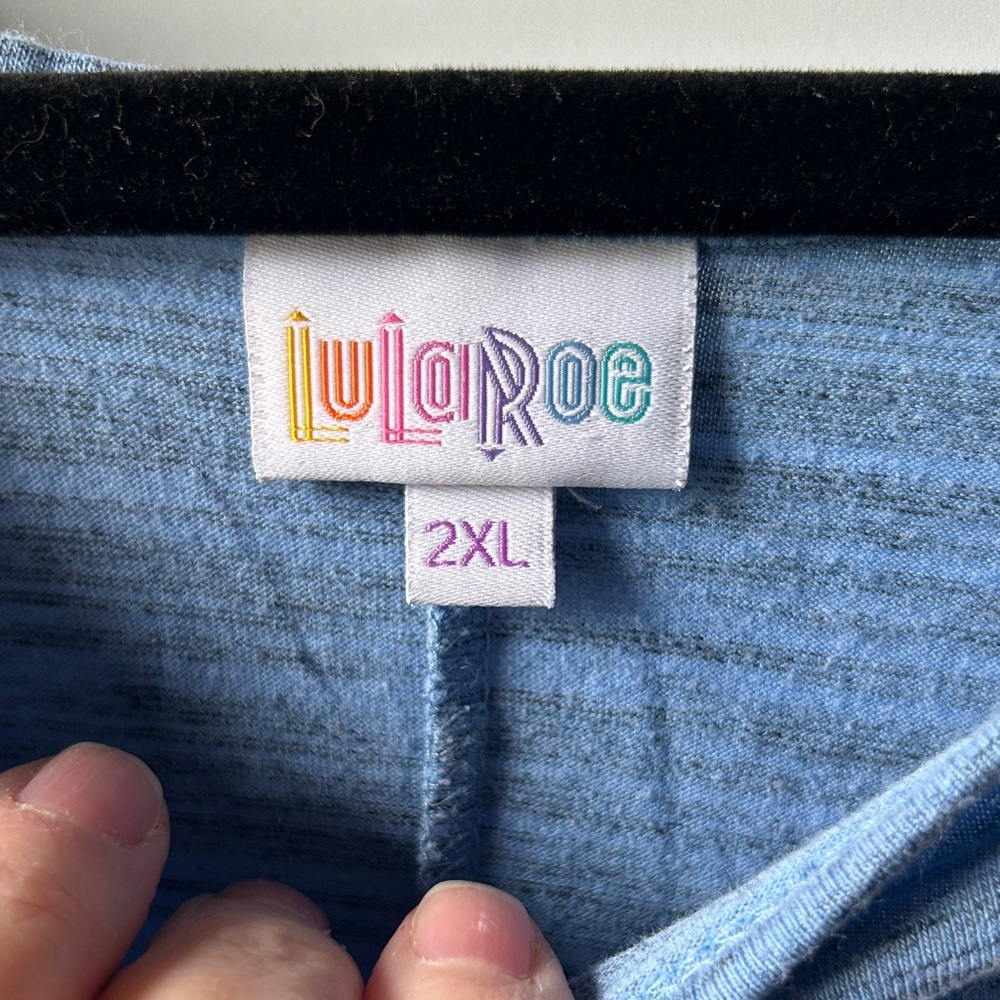 LuLaRoe Light Blue Heathered high/low Dress - Picture 2 of 3